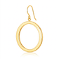 14k Yellow Gold Flat Open Tube Round Earrings