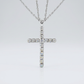 Cross Pendant with Diamonds in Sterling Silver