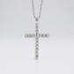 Cross Pendant with Diamonds in Sterling Silver
