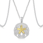 Designer Sterling Silver and 14k Yellow Gold Sand Dollar Pendant