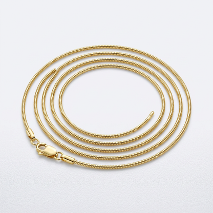 14k Yellow Gold Round Snake Chain 0.7mm