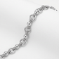 Sterling Silver Multi Strand Bead Chain Bracelet with Rings and Rhodium Plating