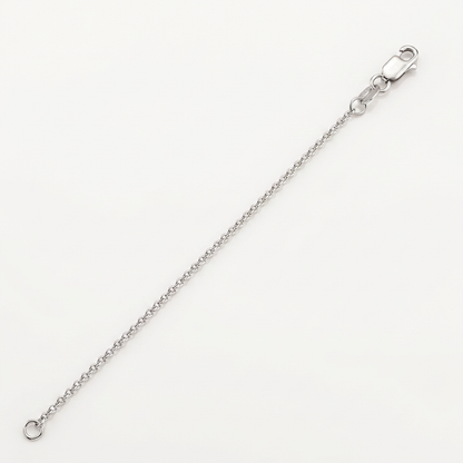 14k White Gold Round Cable Link Chain 1.5 mm