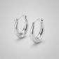 10k White Gold Oval Hoop Earrings