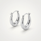 10k White Gold Oval Hoop Earrings