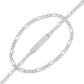 14k White Gold Figaro Chain Fancy Children's ID Bracelet