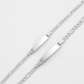 14k White Gold Figaro Chain Fancy Children's ID Bracelet