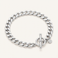 Sterling Silver Polished Wide Link Toggle Bracelet