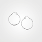 Sterling Silver Thin Polished Hoop Style Earrings with Rhodium Plating (30mm)