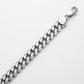 Rhodium Plated 13.6mm Sterling Silver Curb Style Bracelet
