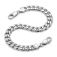 Rhodium Plated 13.6mm Sterling Silver Curb Style Bracelet