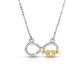 Sterling Silver Two Toned Mom Necklace with Cubic Zirconias