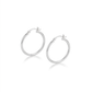 Sterling Silver Rhodium Plated Thin and Polished Hoop Motif Earrings (25mm)