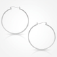 10k White Gold Polished Hoop Earrings (40mm)