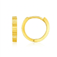 14k Yellow Gold Petite Round Hoop Earrings with Straight Texture