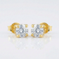 14 k Yellow Gold Stud Earrings with White Hue Faceted Cubic Zirconia