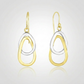 14k Two-Tone Gold Interlaced Open Teardrop Drop Earrings