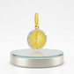 14k Two Tone Gold Small Round Textured Religious Medal Pendant