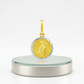 14k Two Tone Gold Small Round Textured Religious Medal Pendant