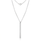 Sterling Silver 24 inch Necklace with Long Polished Bar Pendant