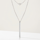 Sterling Silver 24 inch Necklace with Long Polished Bar Pendant