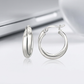 Sterling Silver Dual Round Entwined Hoop Earrings