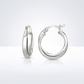 Sterling Silver Dual Round Entwined Hoop Earrings