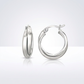 Sterling Silver Dual Round Entwined Hoop Earrings