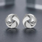 Textured and Polished Love Knot Earrings in Sterling Silver