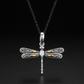 18k Yellow Gold and Sterling Silver Pendant in a Dragonfly Design