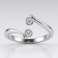 Sterling Silver Rhodium Finished Open Style Cubic Zirconia Accented Toe Ring