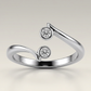 Sterling Silver Rhodium Finished Open Style Cubic Zirconia Accented Toe Ring