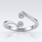 Sterling Silver Rhodium Finished Open Style Cubic Zirconia Accented Toe Ring