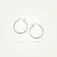 Sterling Silver Polished Thin Hoop Earrings with Rhodium Plating (20mm)
