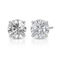 14k White Gold Stud Earrings with White Hue Faceted Cubic Zirconia
