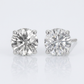 14k White Gold Stud Earrings with White Hue Faceted Cubic Zirconia