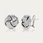 Sterling Silver Groove Textured Love Knot Earrings