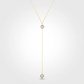 14k Yellow Gold Lariat Necklace with Pearls