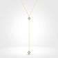 14k Yellow Gold Lariat Necklace with Pearls