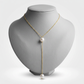 14k Yellow Gold Lariat Necklace with Pearls