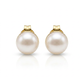 14k Yellow Gold Freshwater Cultured White Pearl Stud Earrings (7.0 mm)