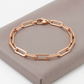 14K Rose Gold Bold Paperclip Chain Bracelet
