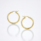 10k Yellow Gold Diamond Cut Hoop Earrings (15mm)
