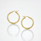 10k Yellow Gold Diamond Cut Hoop Earrings (15mm)