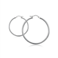 Sterling Silver Rhodium Plated Thin Large Polished Hoop Earrings (40mm)