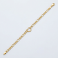 14k Yellow Gold 7 inch Figaro Chain Bracelet with Heart