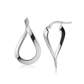 14k White Gold Twisted Freeform Hoop Earrings