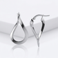 14k White Gold Twisted Freeform Hoop Earrings