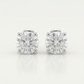 14k White Gold 8.0mm Round CZ Stud Earrings