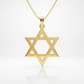 14k Yellow Gold Polished Star of David Pendant